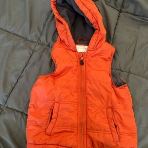 Kids Lined Hooded Vest - 5T Orange